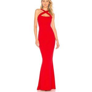 Nookie Viva 2Way Gown Red Long Sleeveless Straps Party Cocktail S